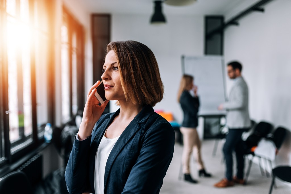 Business owner on the phone