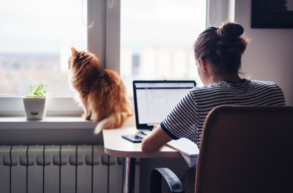 Tenant at home with pet