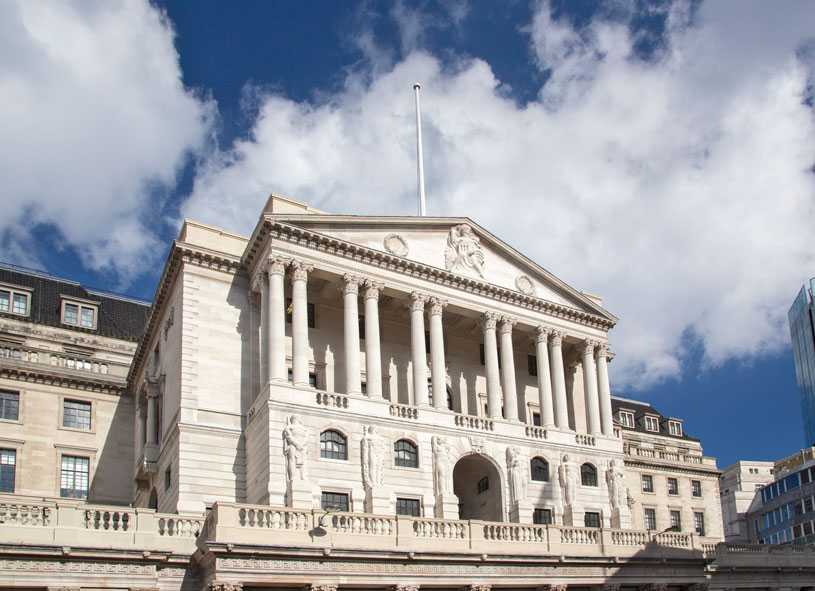 Bank of England against a blue sky