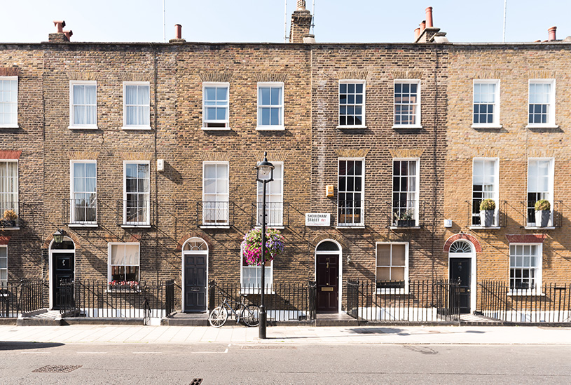 Row of terraced houses in London