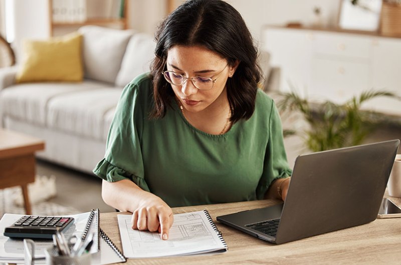 Freelancer working on a laptop