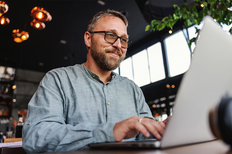 Man working at laptop