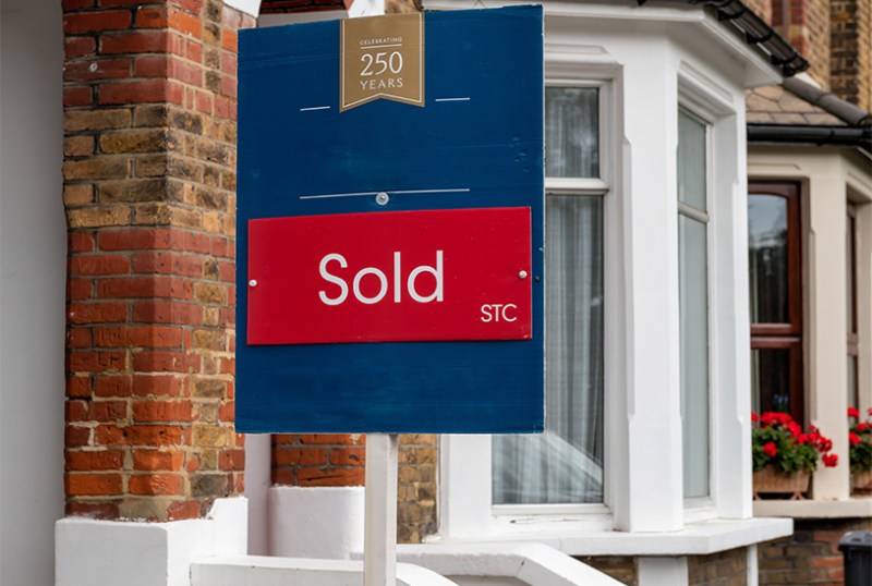 Sold board outside UK property