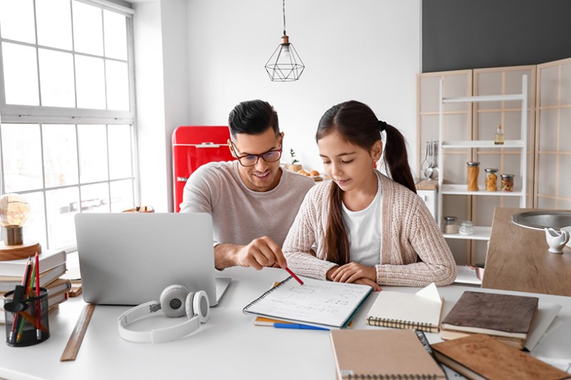 Student in lesson with private tutor