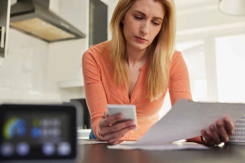 Landlord looking at energy bill