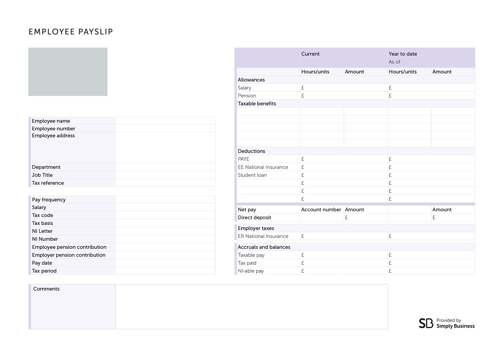 Payslip template for small businesses – free download