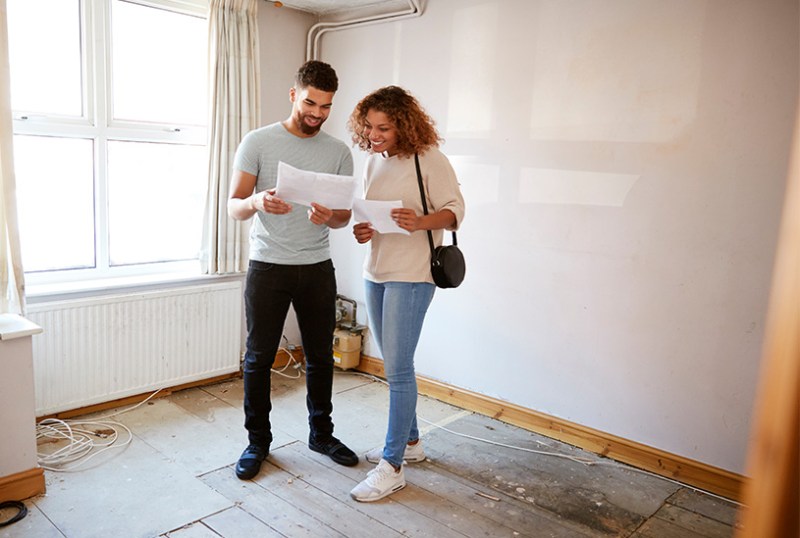 Prospective tenants looking around a property