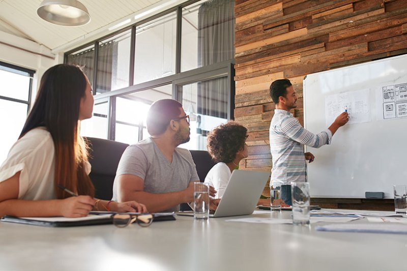 Business leader giving presentation