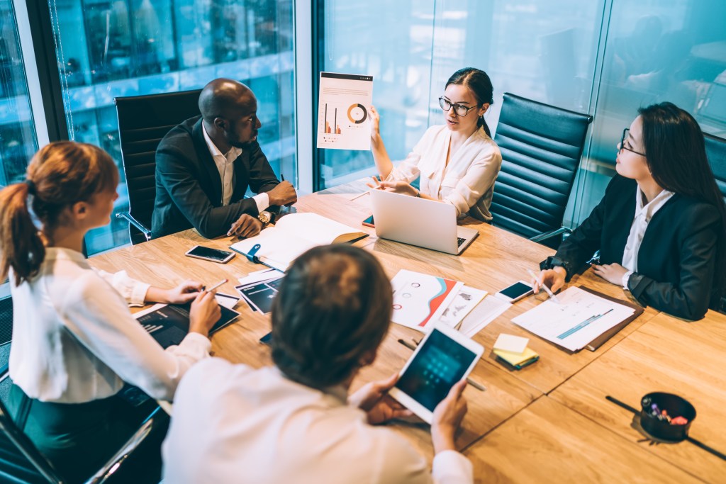 Business meeting in a boardroom