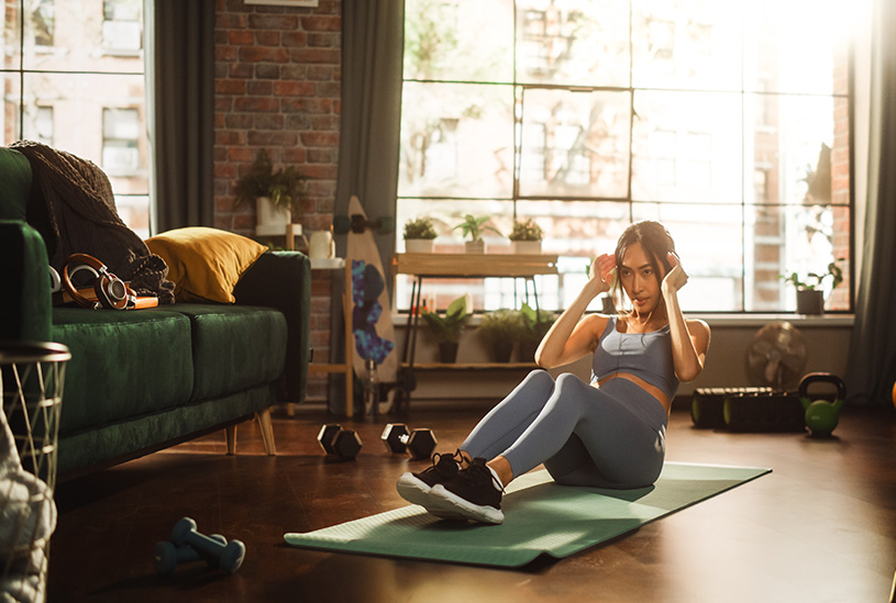 Personal trainer working from home