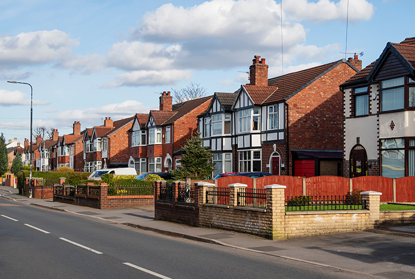 Row of houses in England