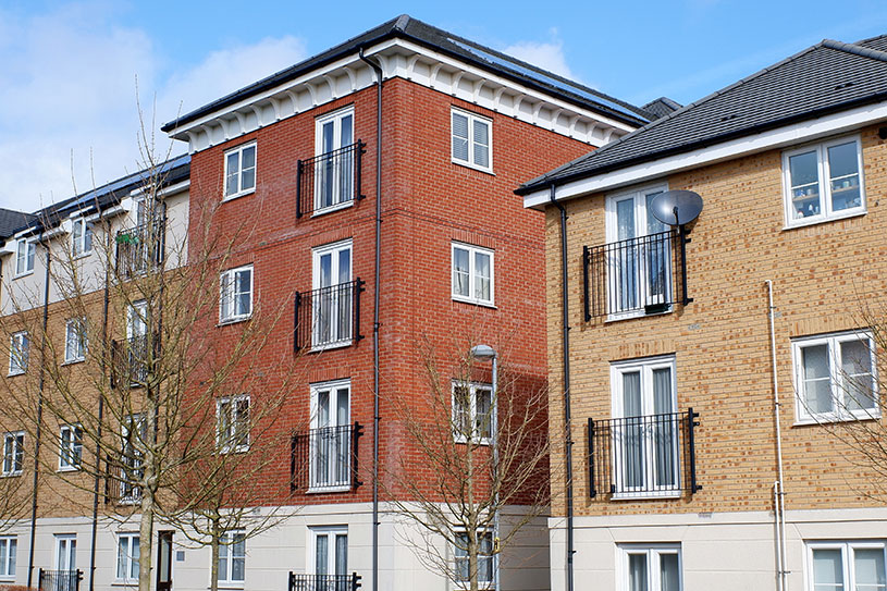 New build apartment building in the UK